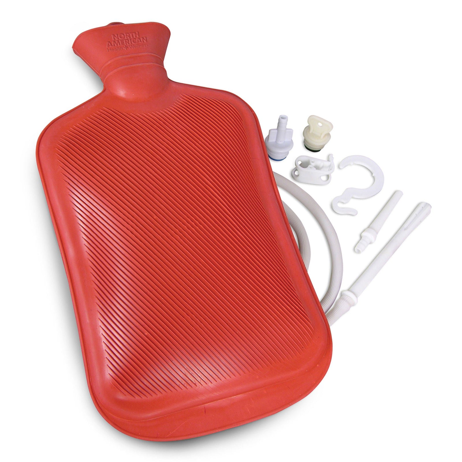 North American Health + Wellness Red Rubber Hot Water Bottle, 2 qt