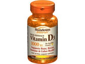 Sundown Naturals Vitamin D3 Softgels, 1000 IU, 100 Count