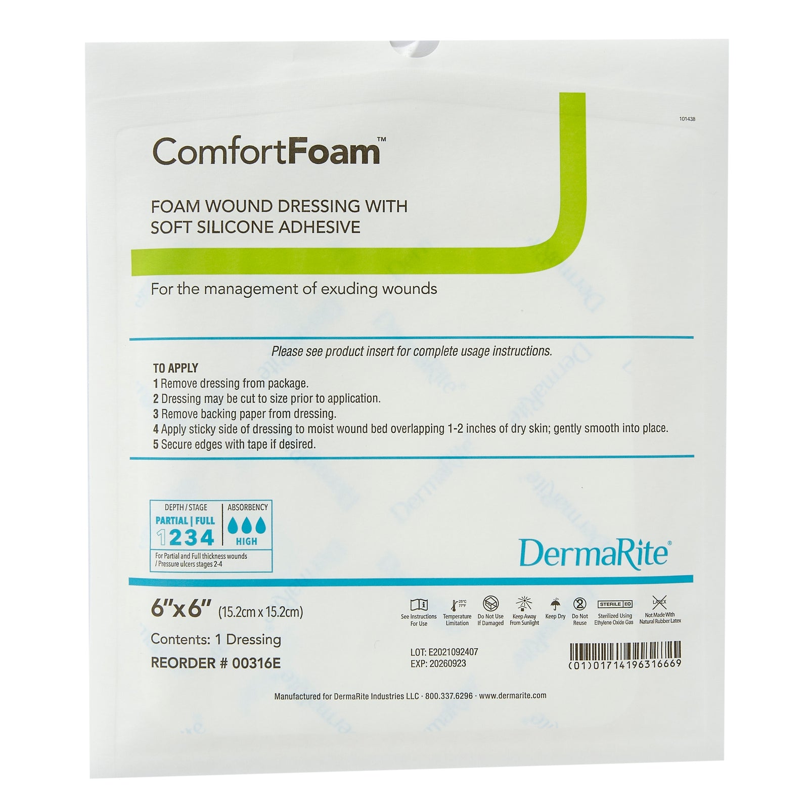 DermaRite Soft Sil Foam Dressing