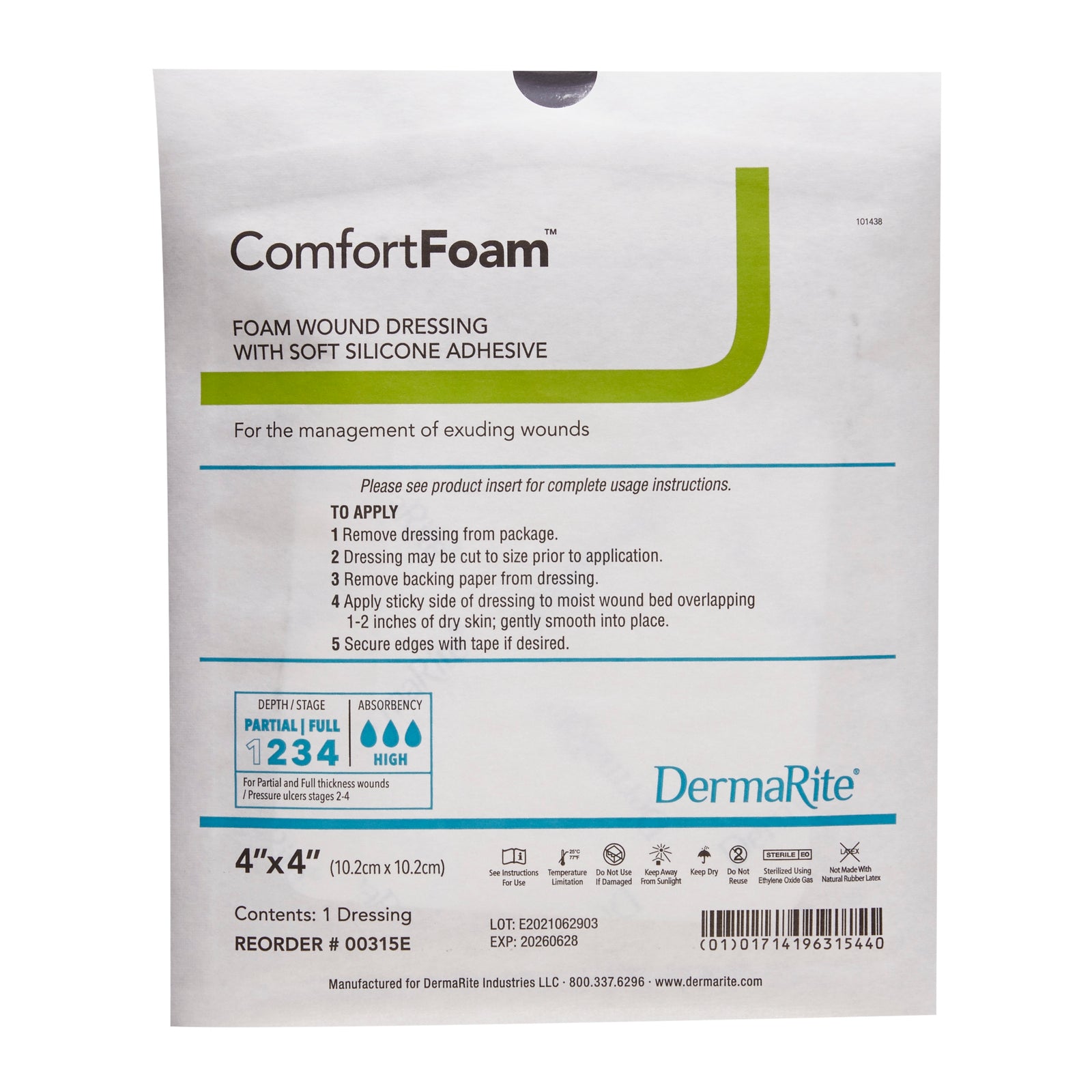 DermaRite Soft Sil Foam Dressing