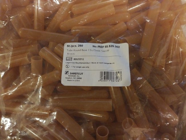 Microvette Storage and Transport Tube Plain 5 mL Brown Polypropylene