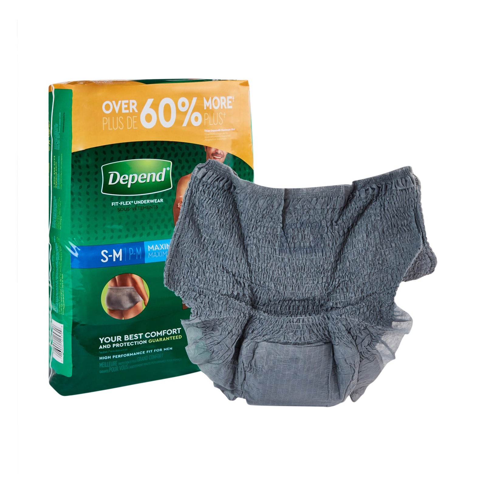 Depend Fit-Flex Men's Underwear, Maximum Absorbency, Small/Medium