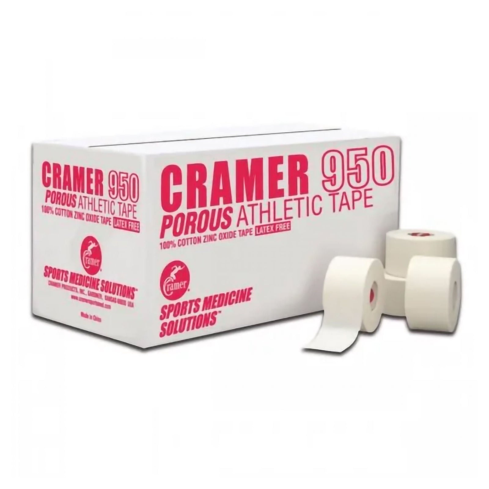 Cramer 950 Porous Athletic Tape, White, 1/2 Inch x 10 Yards