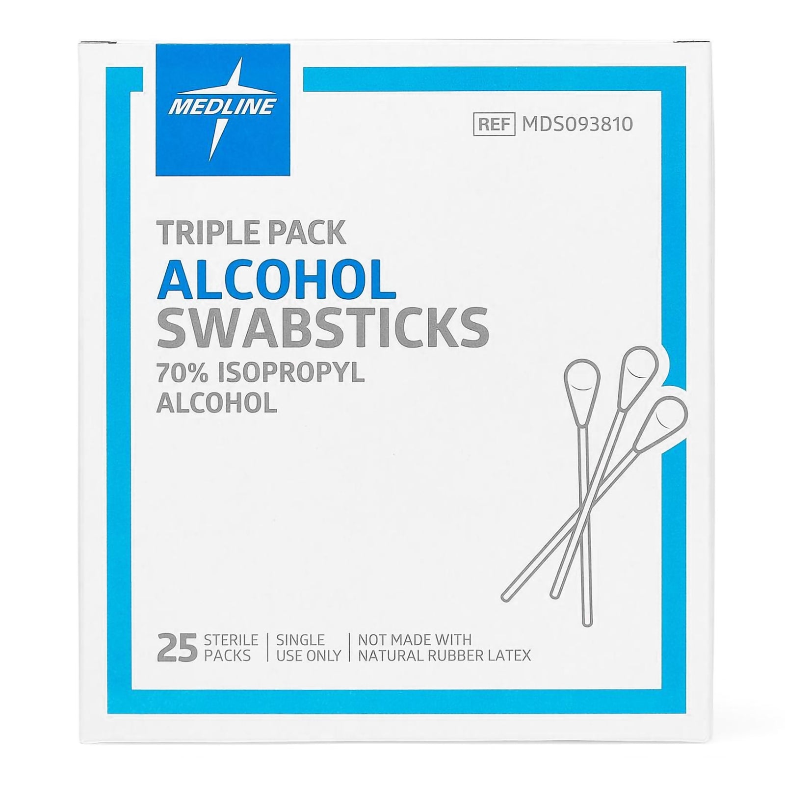 Medline Isopropyl Alcohol Impregnated Swabsticks