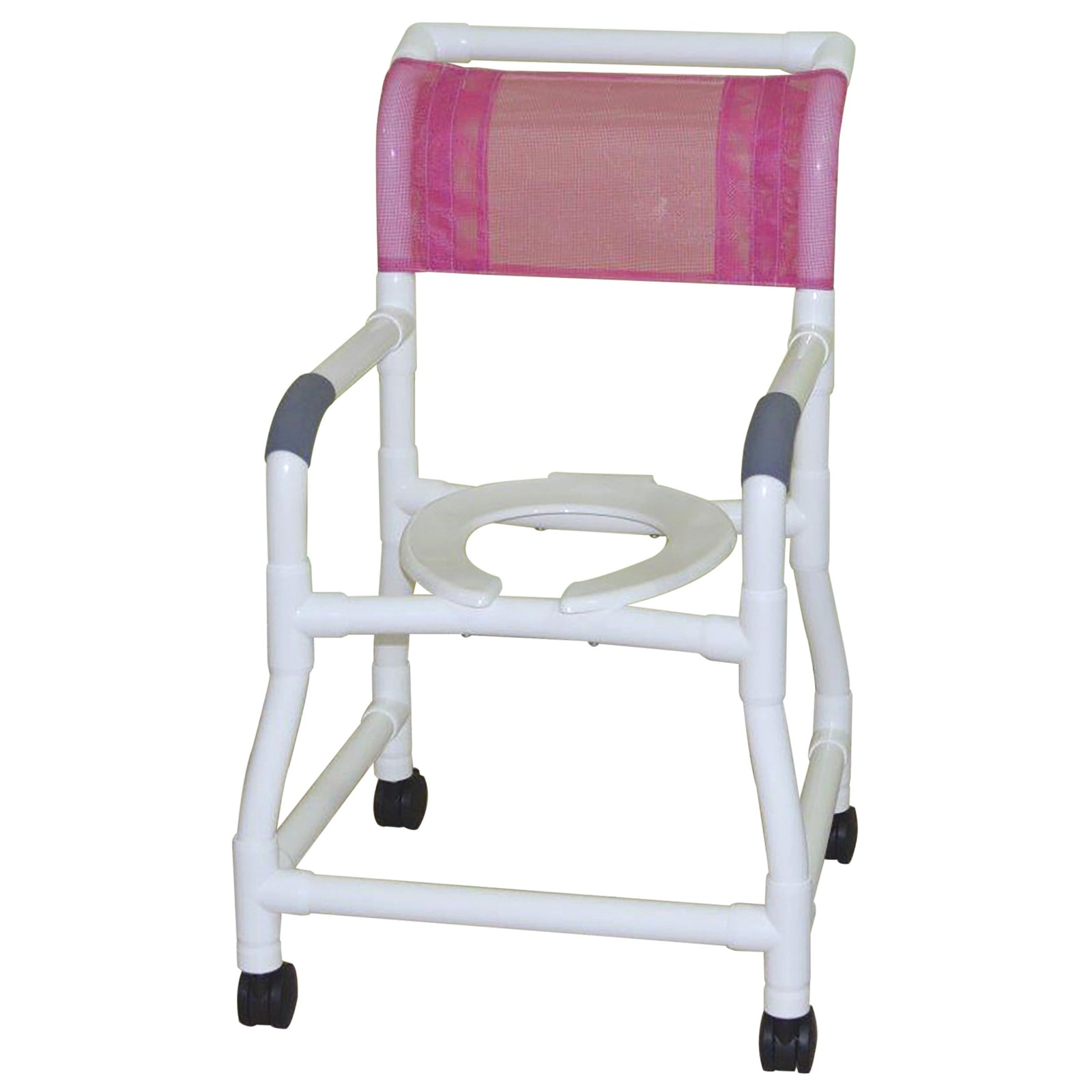 MJM International Open Front Shower Chair with 3-Inch Casters, Blue, 18 Inch