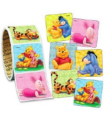 Kids Love Stickers® Pooh and Pals Stickers 1-5/8 Inch (100 per Roll)