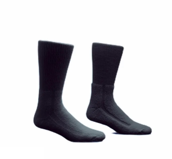 Salk HealthDri Comfortable Acrylic Diabetic Socks, Black, Size 13-15