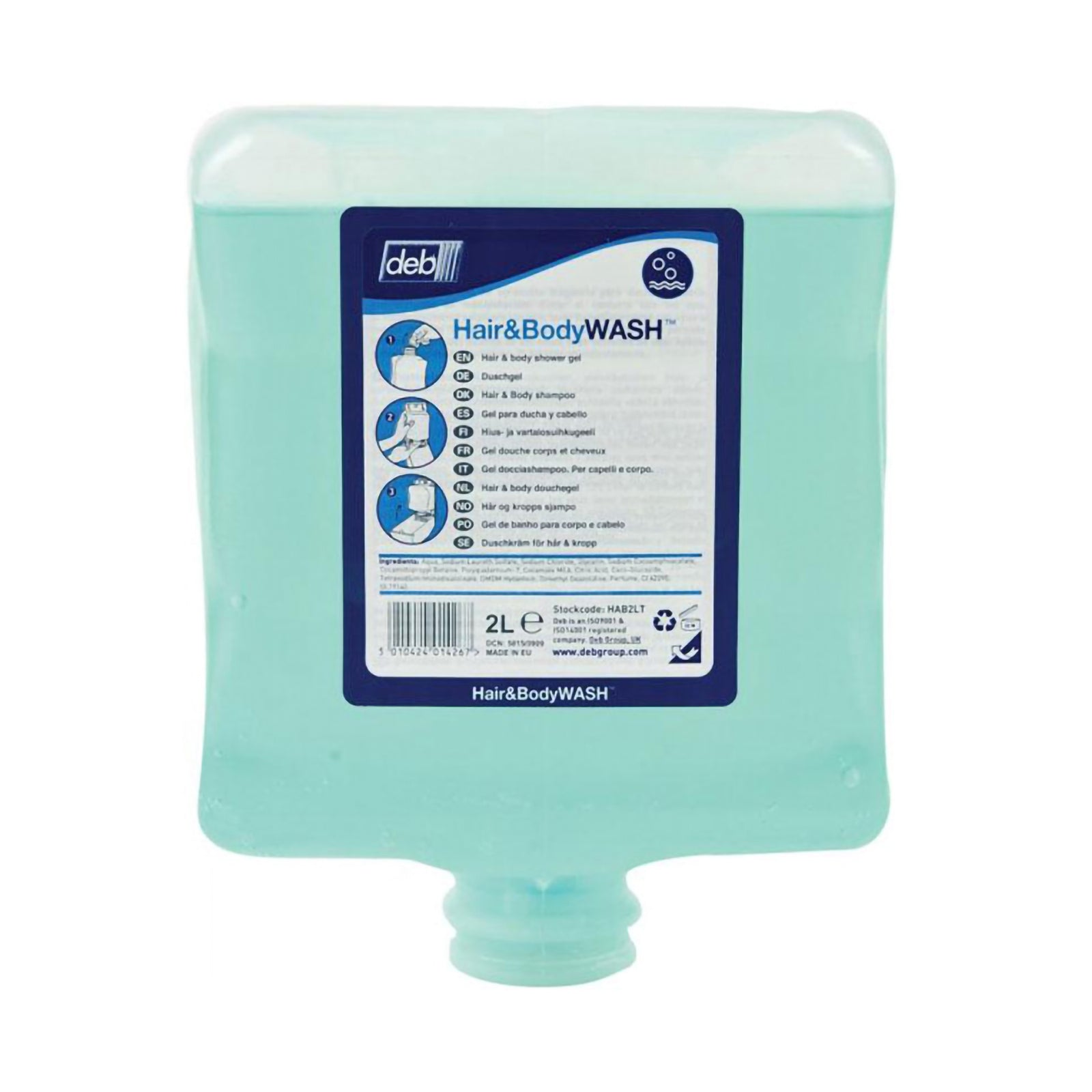 Deb® Shampoo and Body Wash 2,000 mL Dispenser Refill Bottle - Rainforest Scent