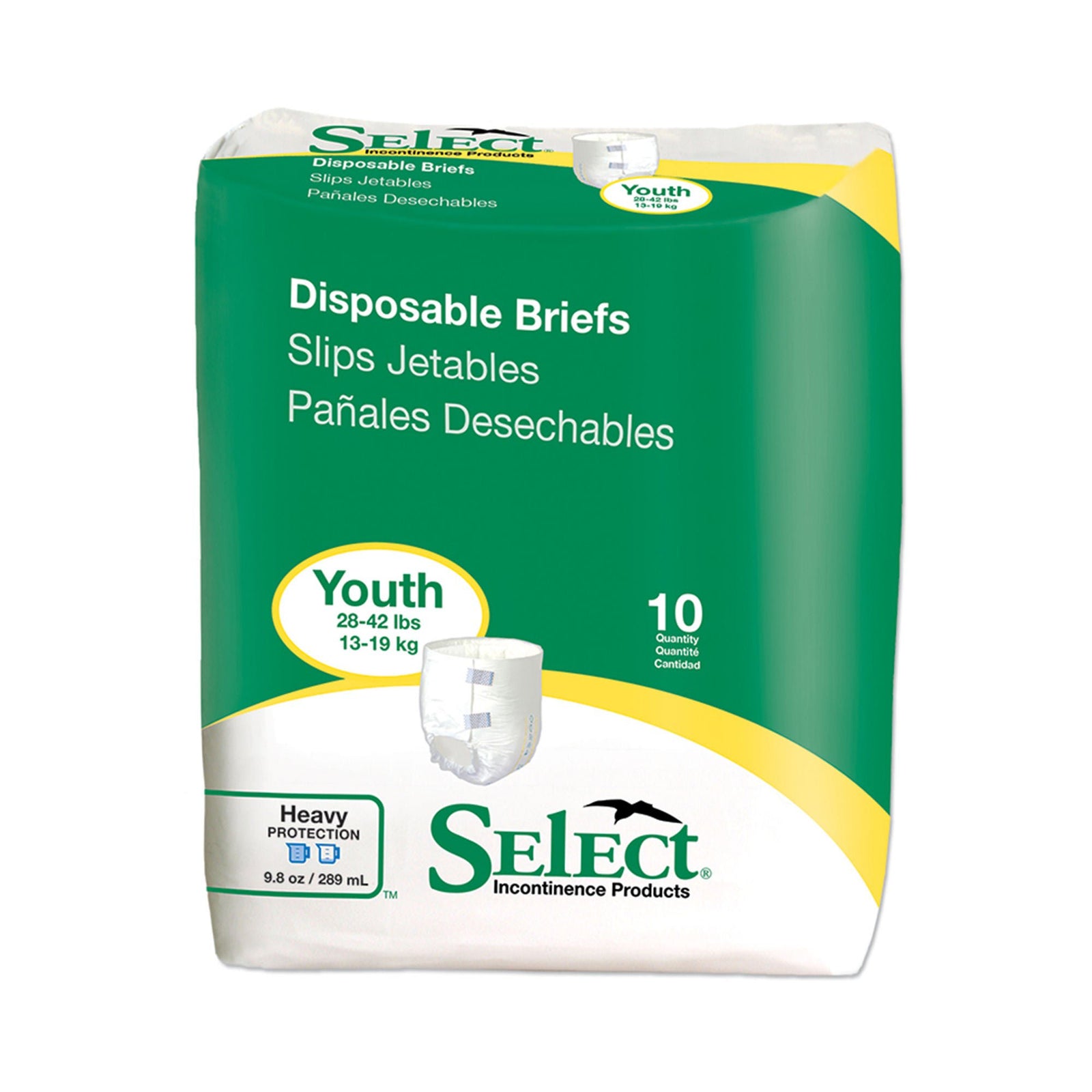 Select Toddler Plus Disposable Brief, 28 to 42 lbs