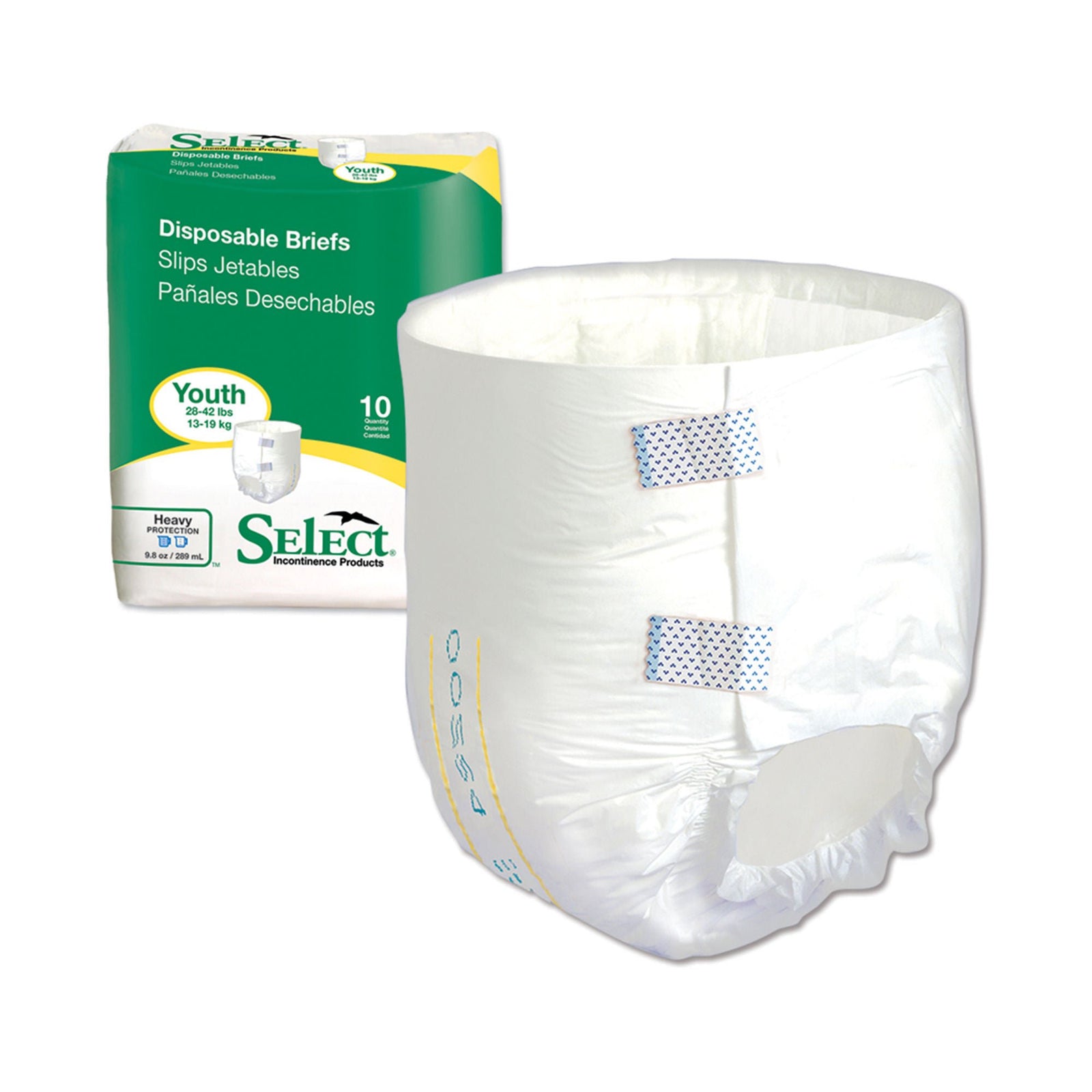Select Toddler Plus Disposable Brief, 28 to 42 lbs
