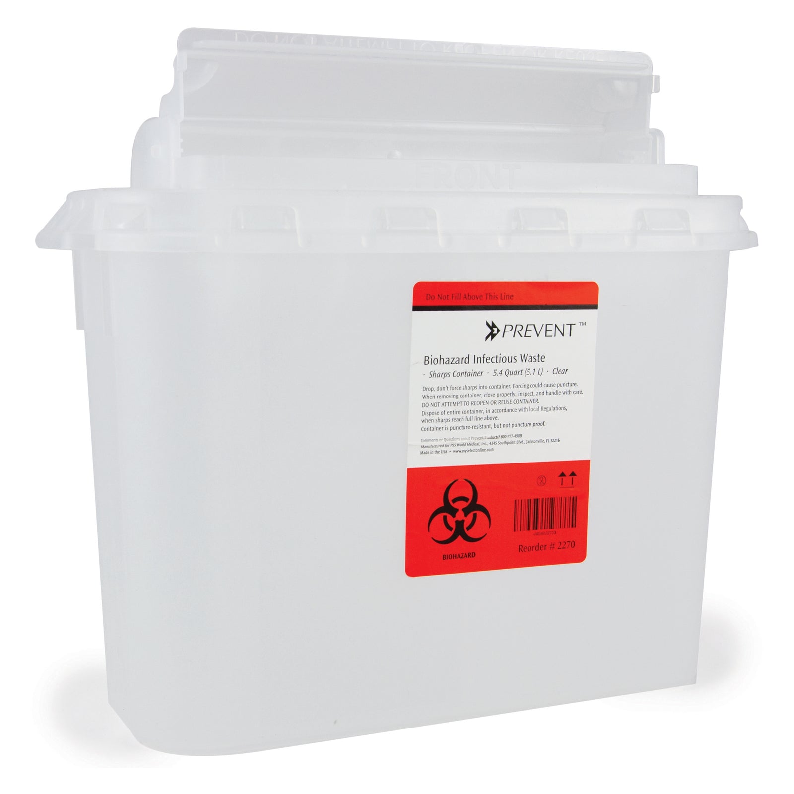 McKesson Prevent® Sharps Container with Translucent Base