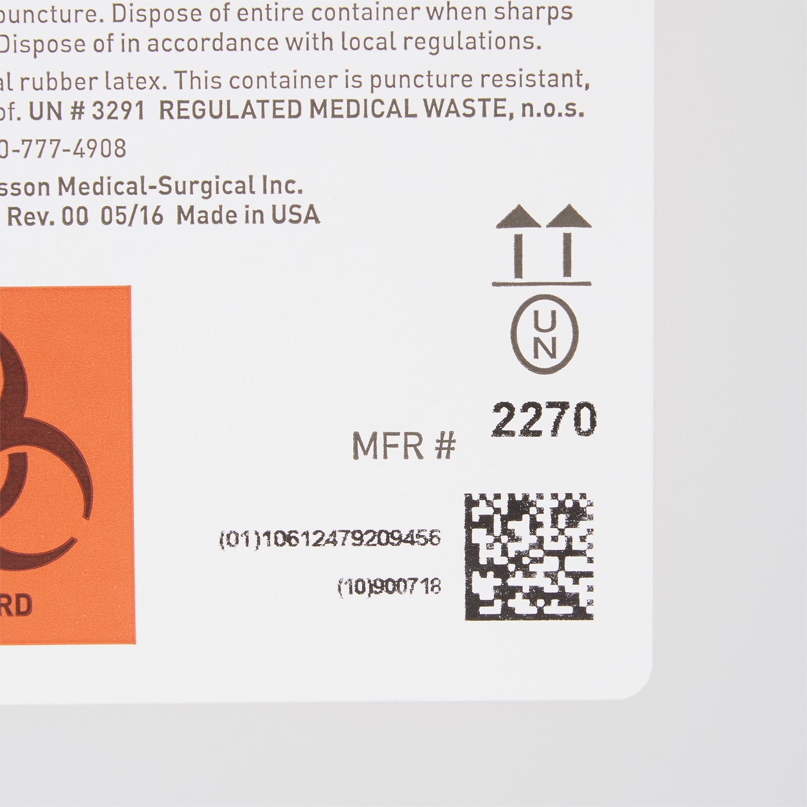 McKesson Prevent® Sharps Container with Translucent Base