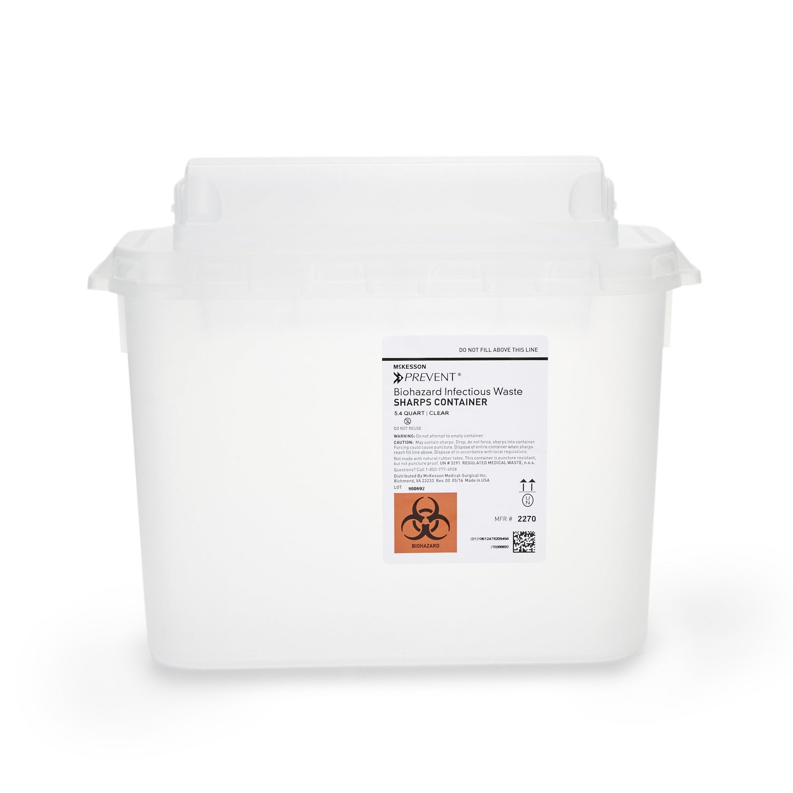 McKesson Prevent® Sharps Container with Translucent Base