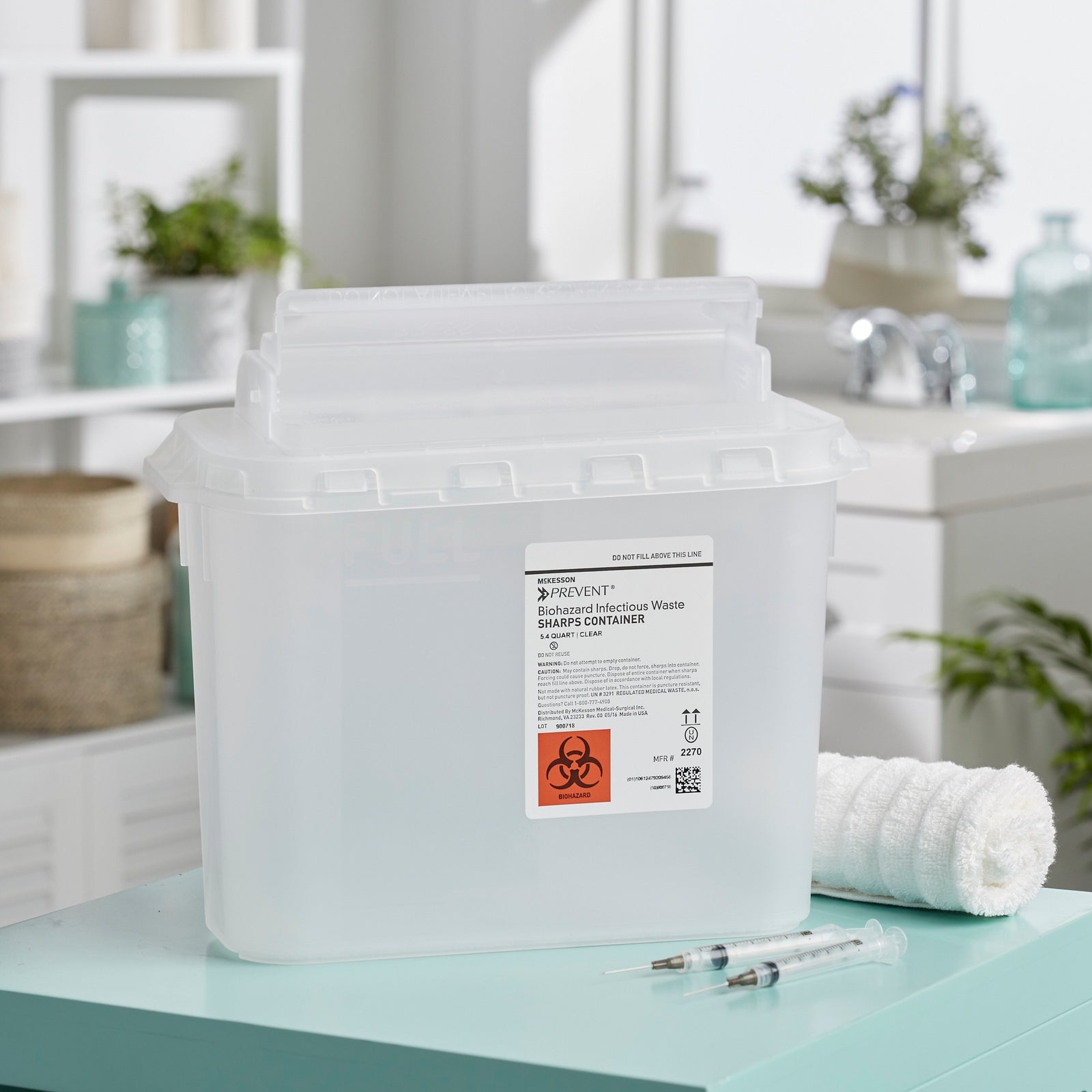 McKesson Prevent® Sharps Container with Translucent Base