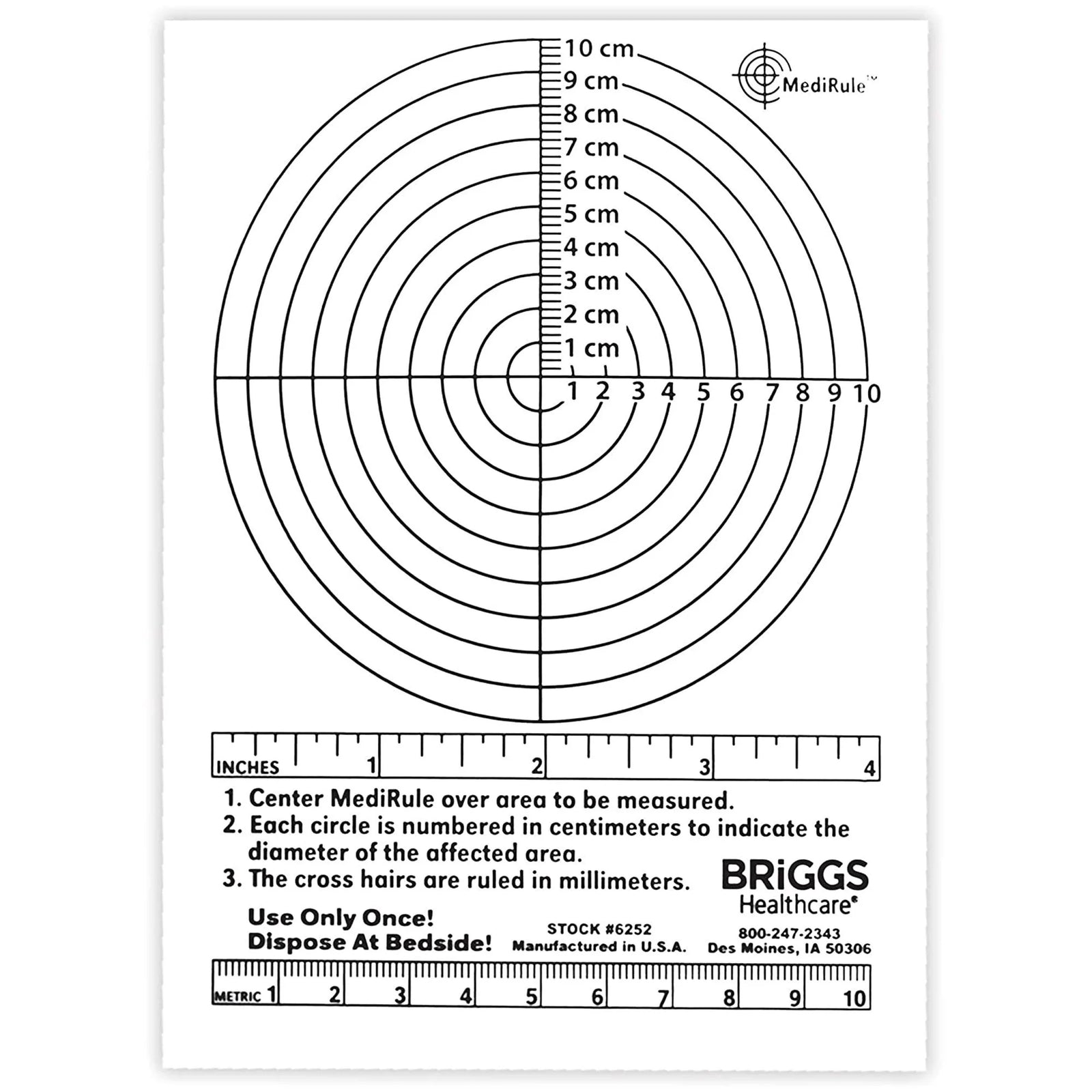 BRiGGS Healthcare MediRule Wound Measuring Device, 4.5 x 6 Inch