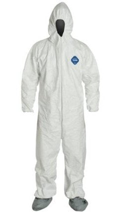 Tyvek Coverall with Hood and Boot Covers - Large Size