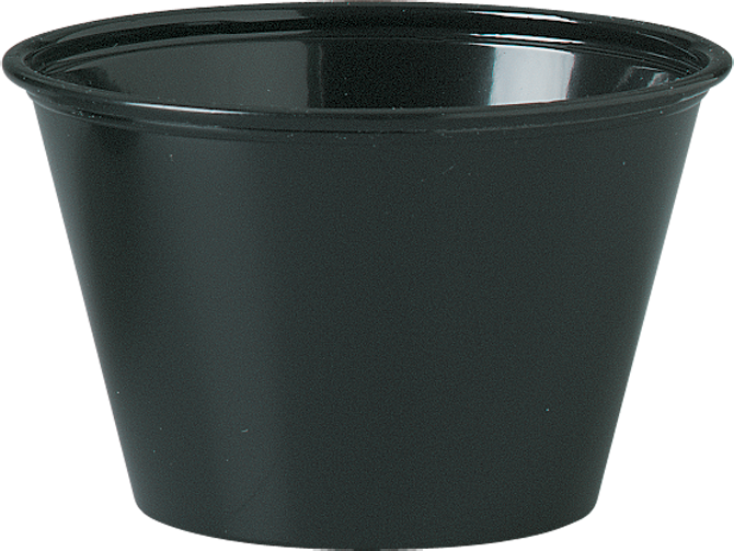Solo® 4 oz. Black Plastic Souffle Cup