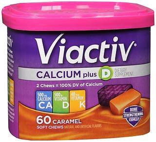 Viactiv Calcium / Vitamin D / Vitamin K Chewable Tablets 60 Count Caramel Flavor