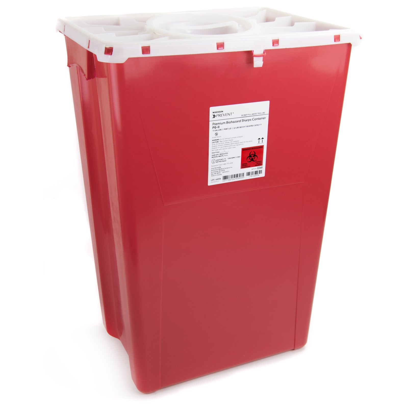 McKesson Prevent® Premium Biohazard Sharps Container