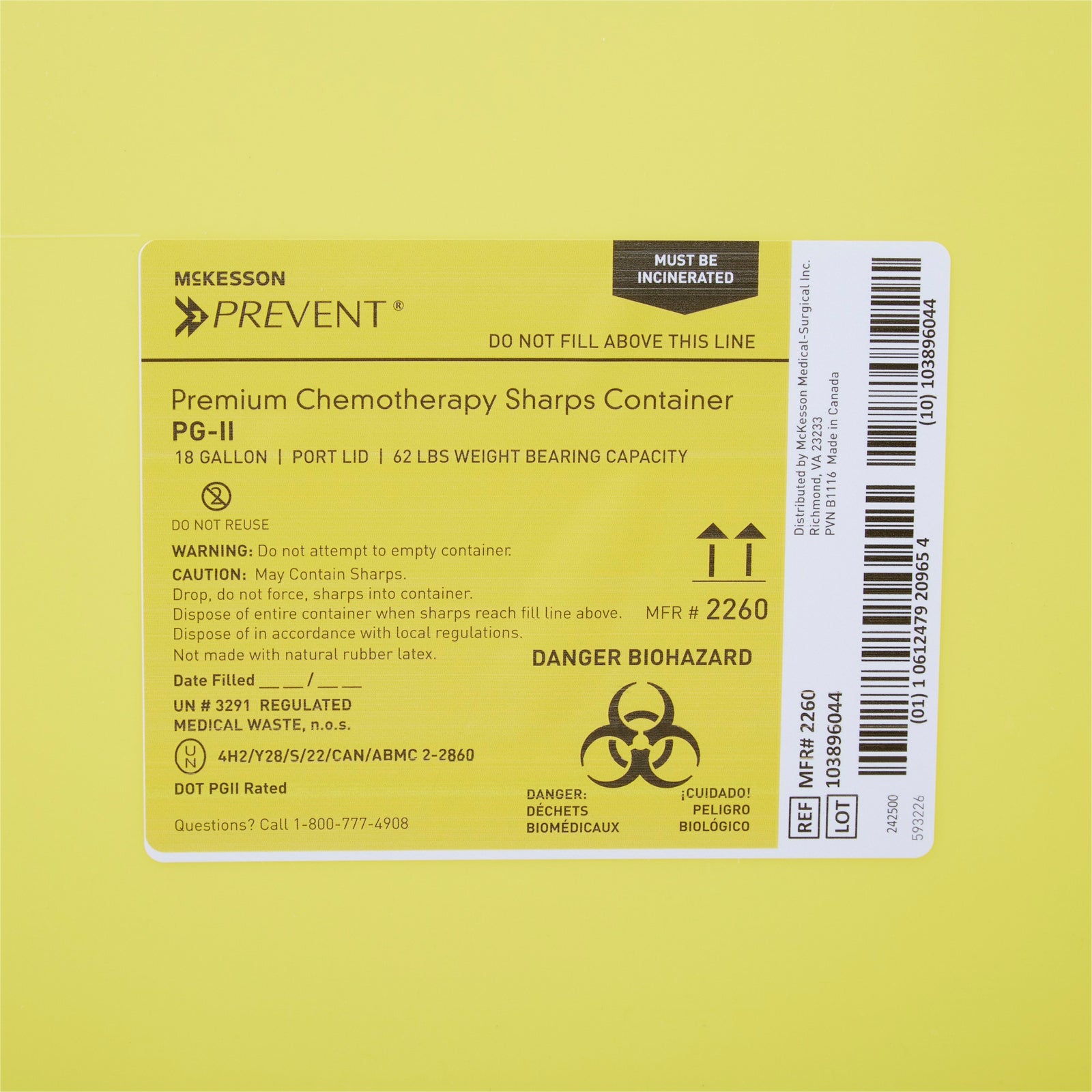 McKesson Prevent® Chemotherapy Waste Container