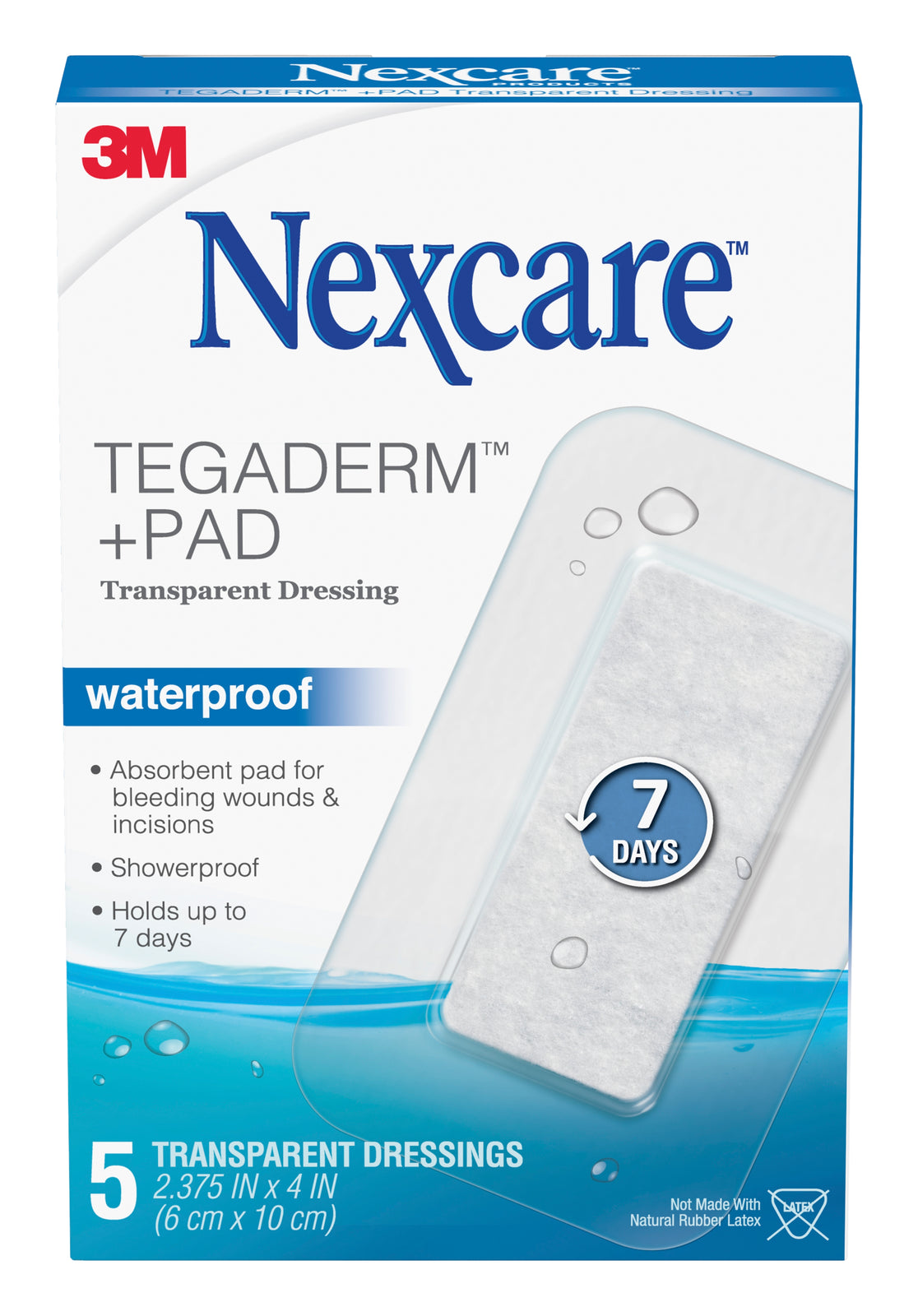 Nexcare Tegaderm+ Pad Transparent Film Dressing 2-3/8 x 4 Inch