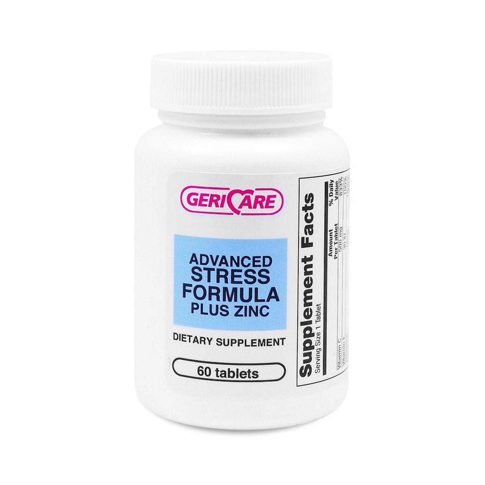 Geri-Care Advanced Stress Formula Plus Zinc Tablets, 60 Count