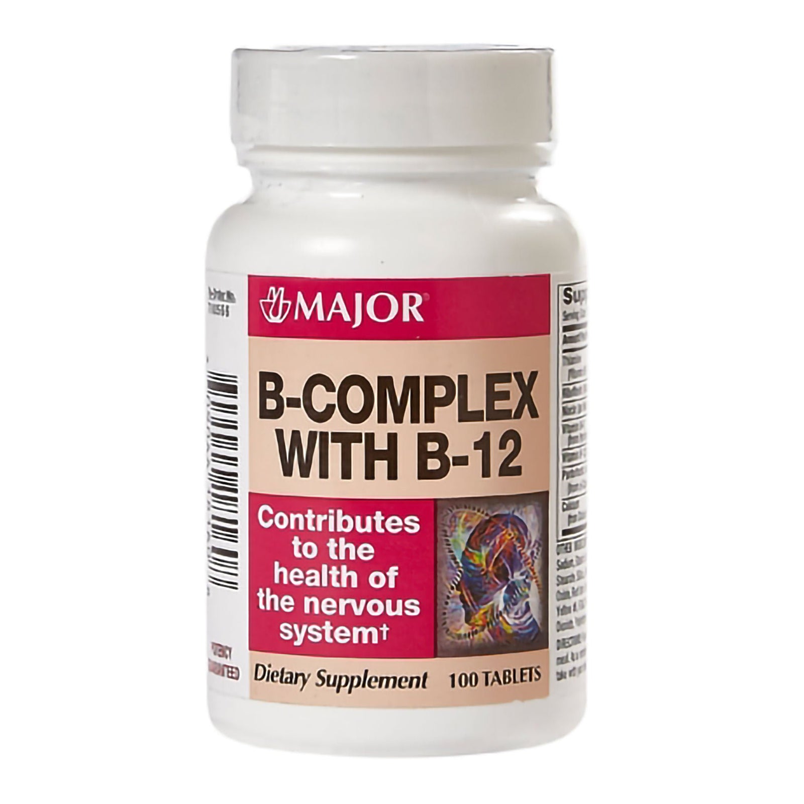 Major B-Complex with B-12 Tablets, 100 Count