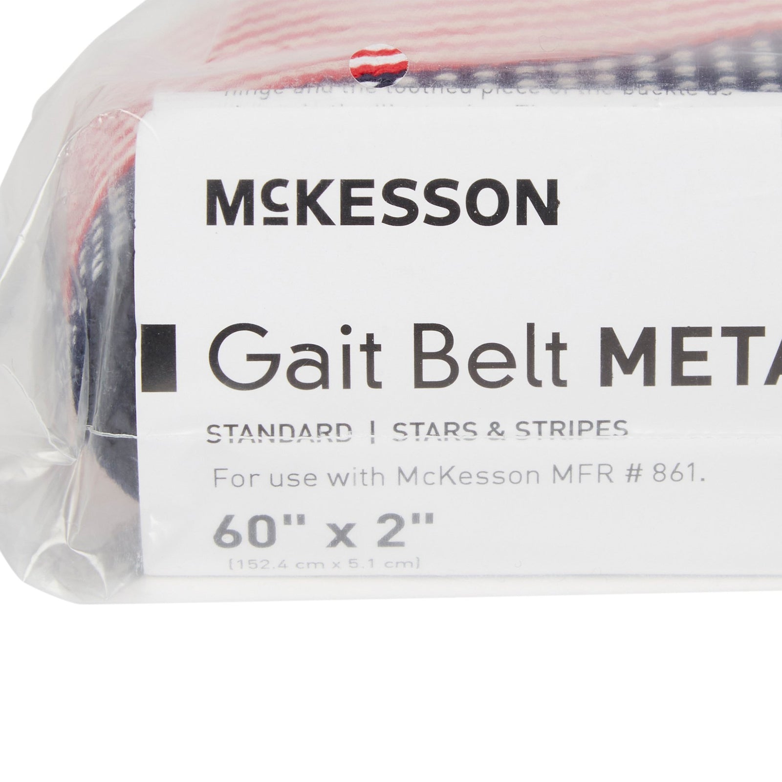McKesson Gait Belt with Metal Buckle Stars and Stripes Design