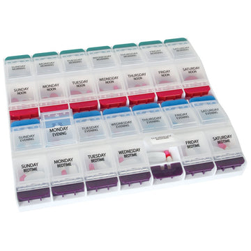Push Button Medtime Planner X-Large 7 Day 4 Dose Pill Organizer