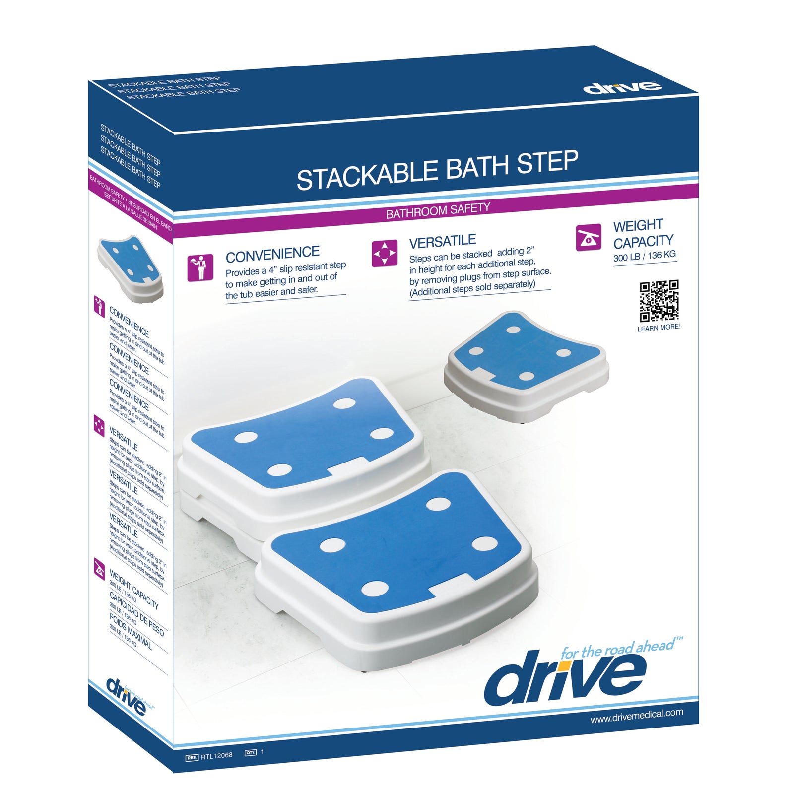 Drive™ Portable Bath Step with 4 Inch Step Height