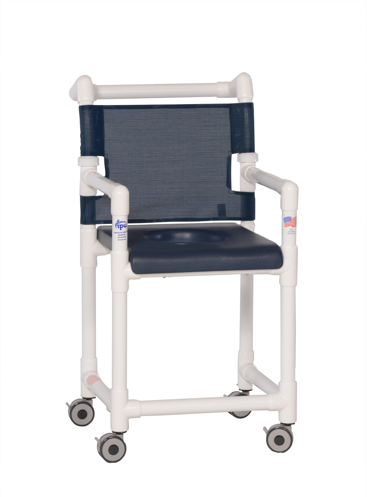IPU® Shower Chair with Fixed Arms and Mesh Backrest