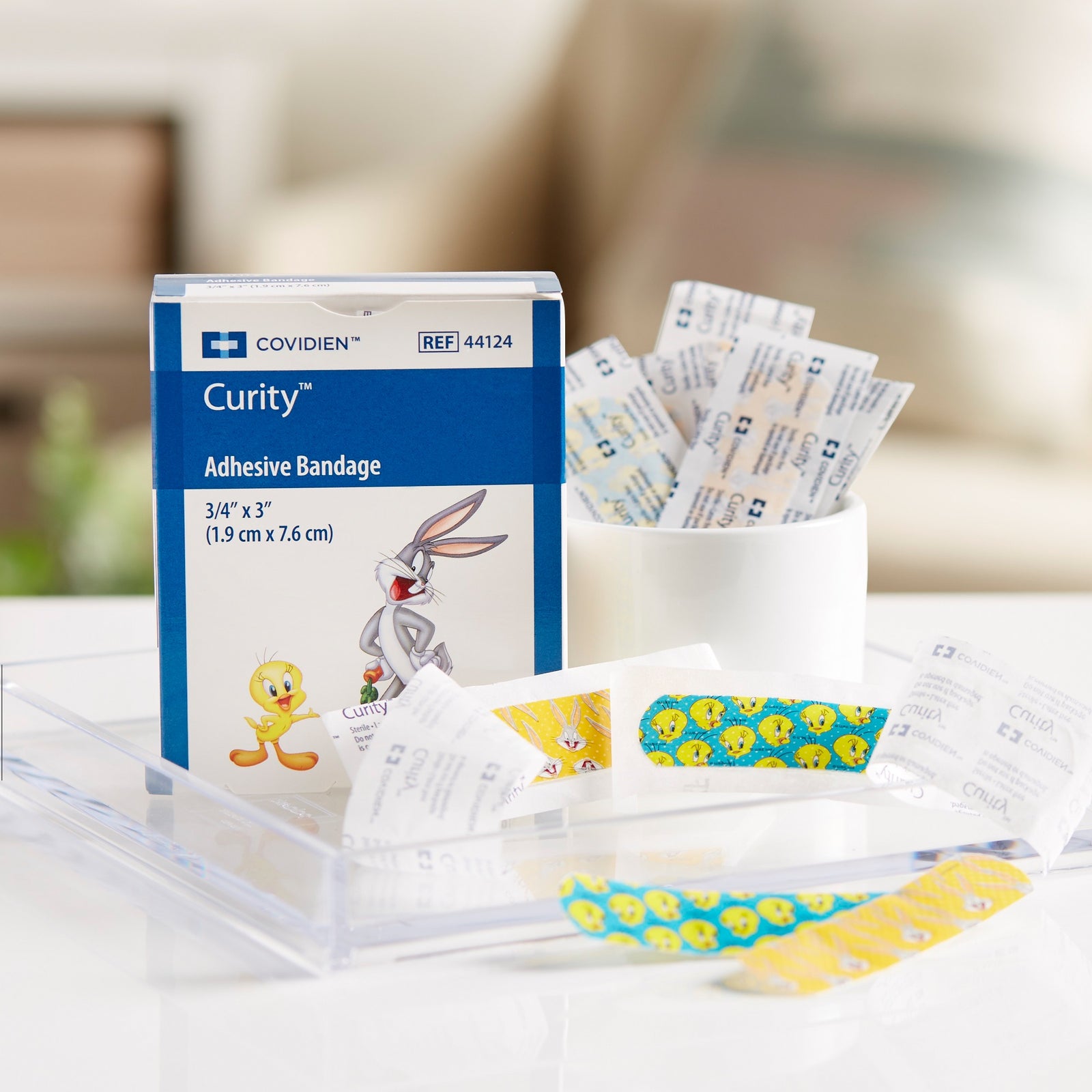 Curity Plastic Adhesive Strip Bandages 3/4 x 3 Inch Sterile