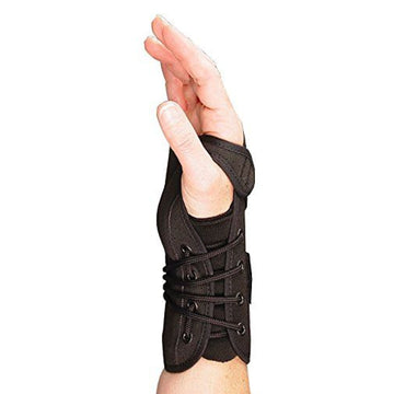 Sammons Preston® Aluminum/Flannel Wrist Brace - Right Hand, Black, Small