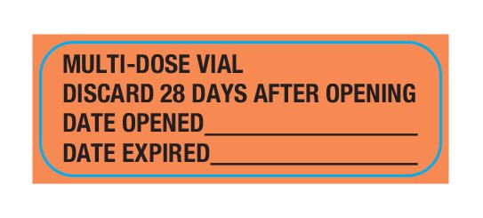 UAL Multi-Dose Vial Label, 1.5 x 0.5 Inch
