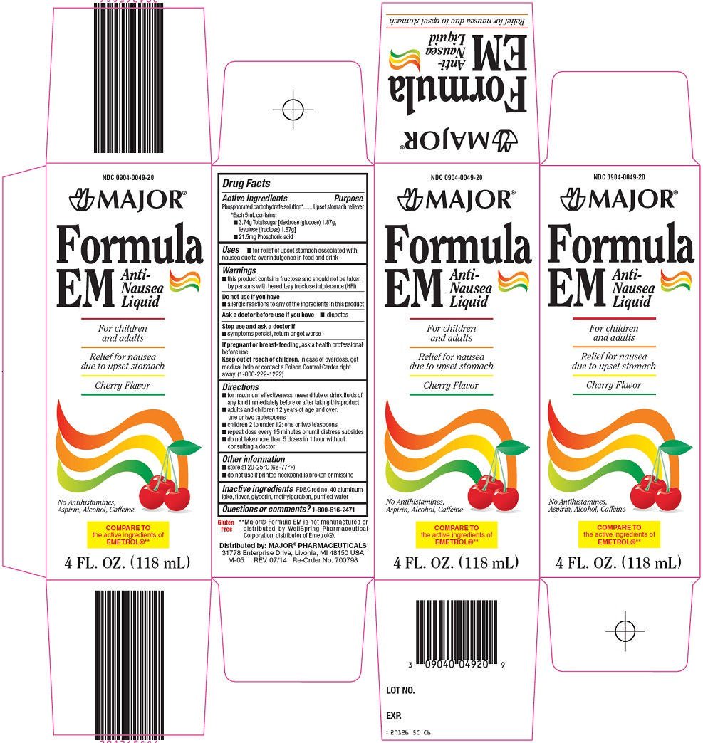 MAJOR Formula EM Anti-Nausea Liquid, Cherry, 4 oz