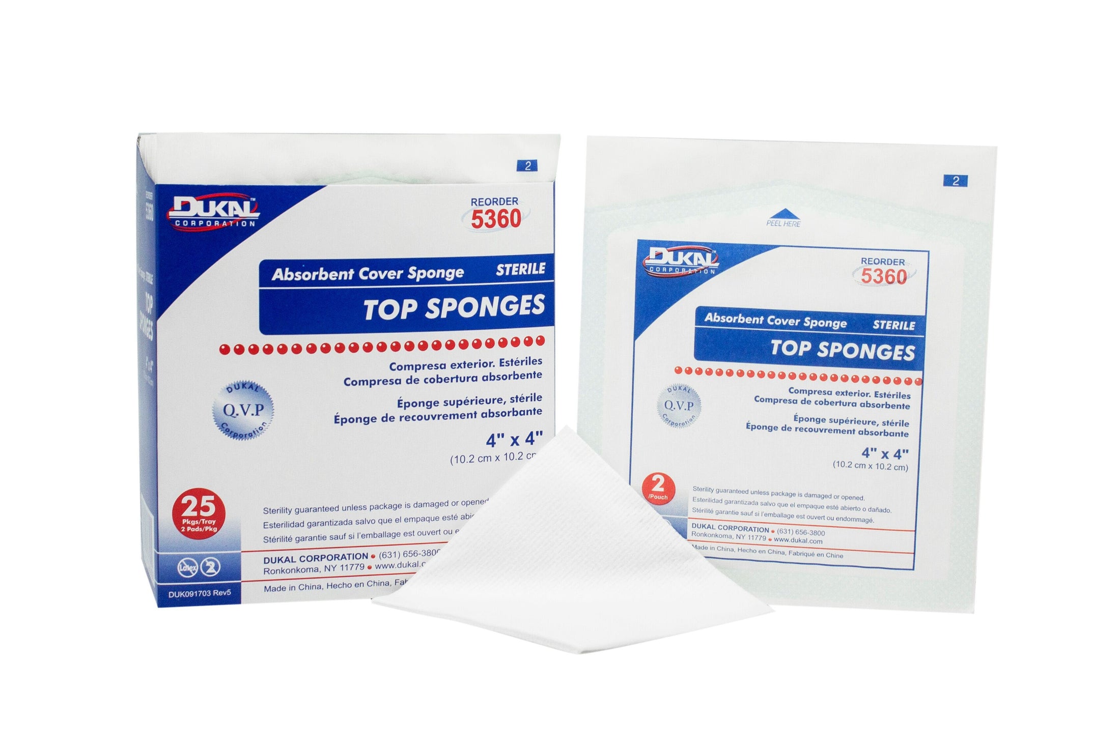 Cellulose Filled Nonwoven Sponge 4 x 4 Inch Sterile