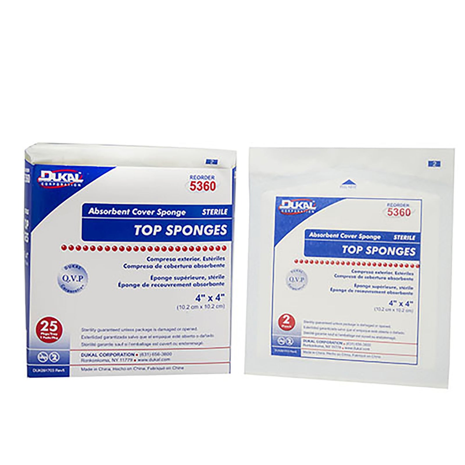 Dukal Cellulose Filled Nonwoven Sponge 4 x 4 Inch Sterile