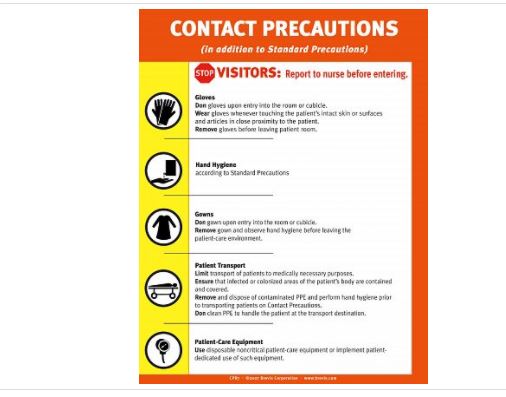 BREVIS CORPORATI Contact Precaution Sign, 8.5 Inch