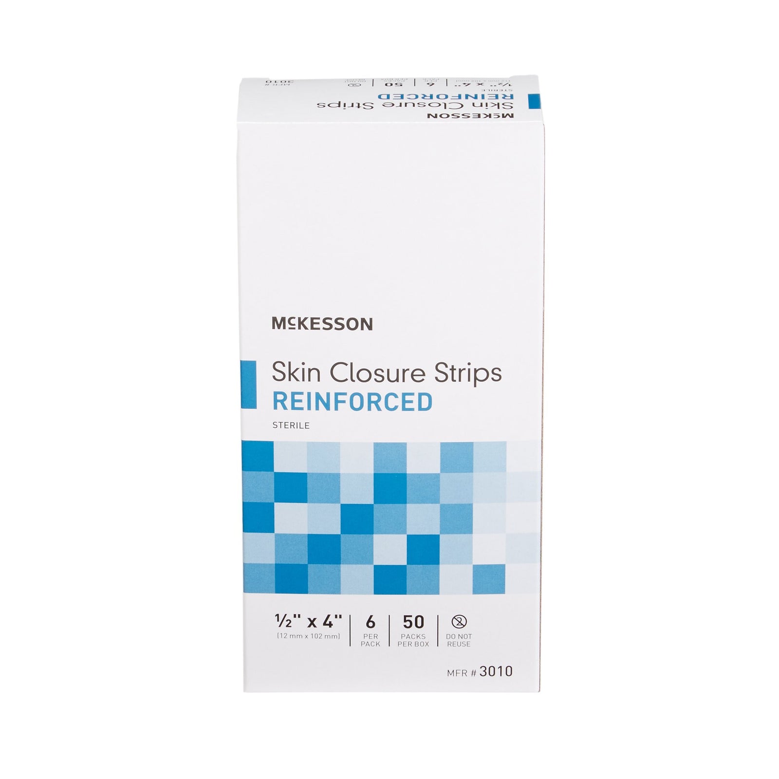 McKesson MedSurg Reinforced Skin Closure Strip, Latex-Free, Sterile, 1/2 X 4 Inch