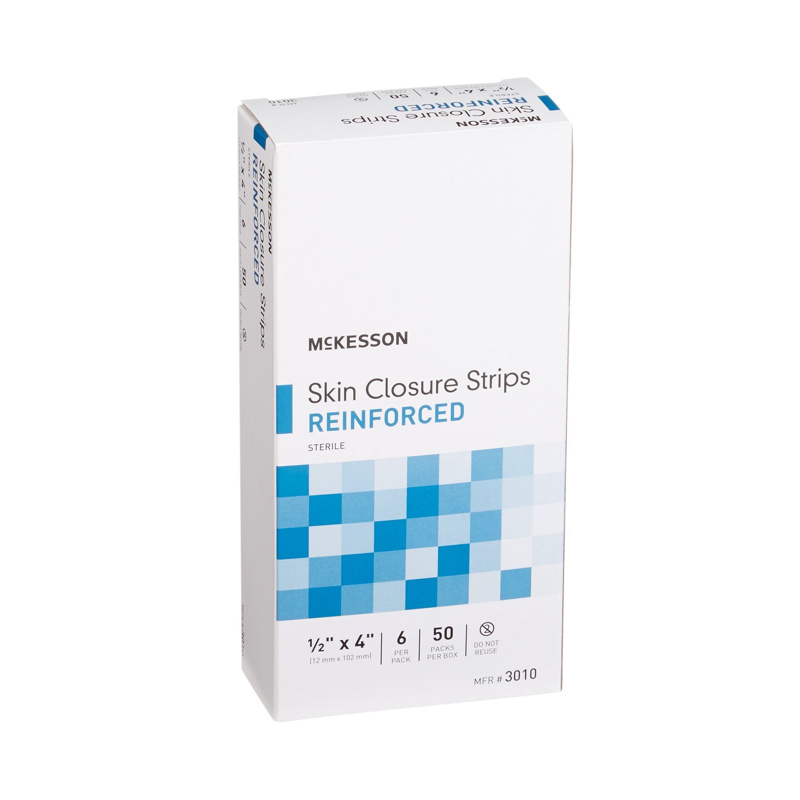 McKesson MedSurg Reinforced Skin Closure Strip, Latex-Free, Sterile, 1/2 X 4 Inch