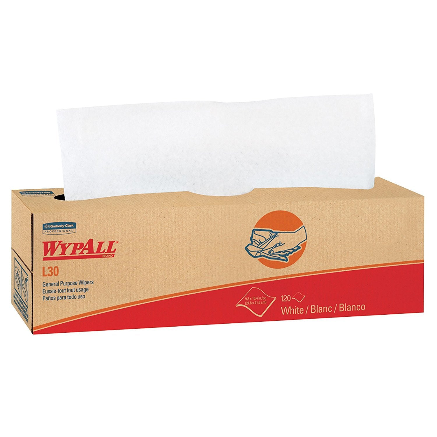 WypAll GeneralClean L30 Heavy Duty Task Wipes 9-4/5 x 16-2/5 Inch