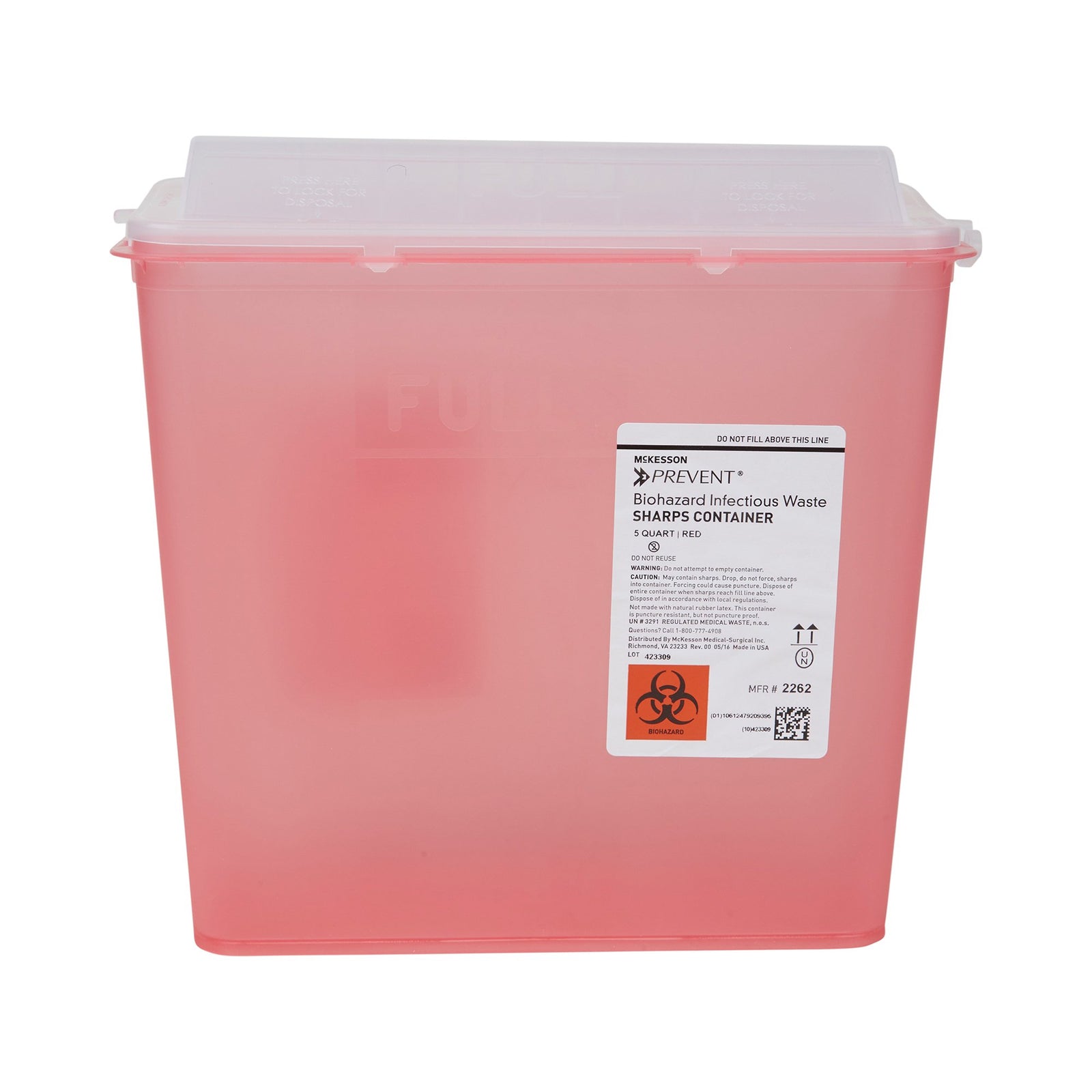 McKesson Prevent® Sharps Container with Horizontal Entry