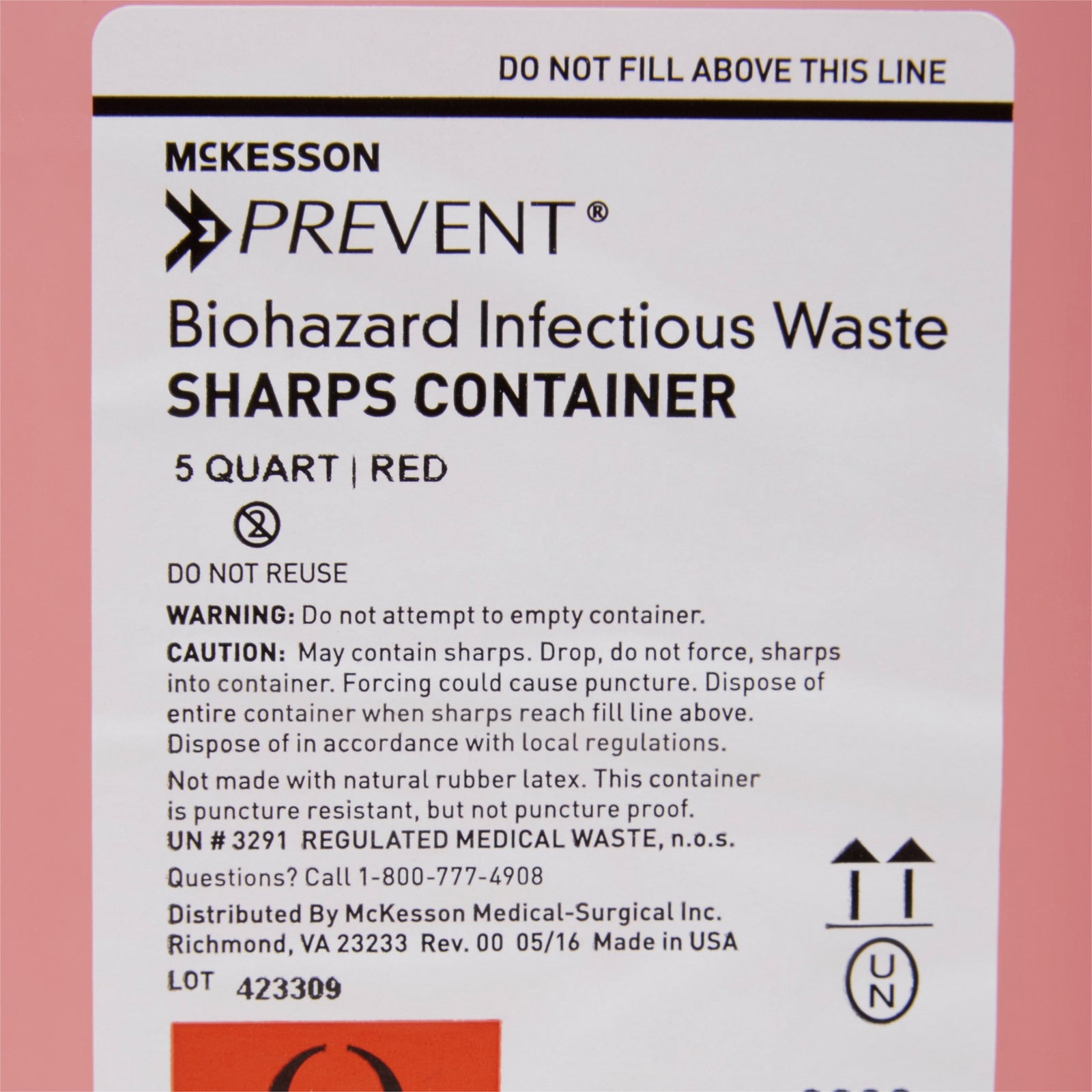 McKesson Prevent® Sharps Container with Horizontal Entry