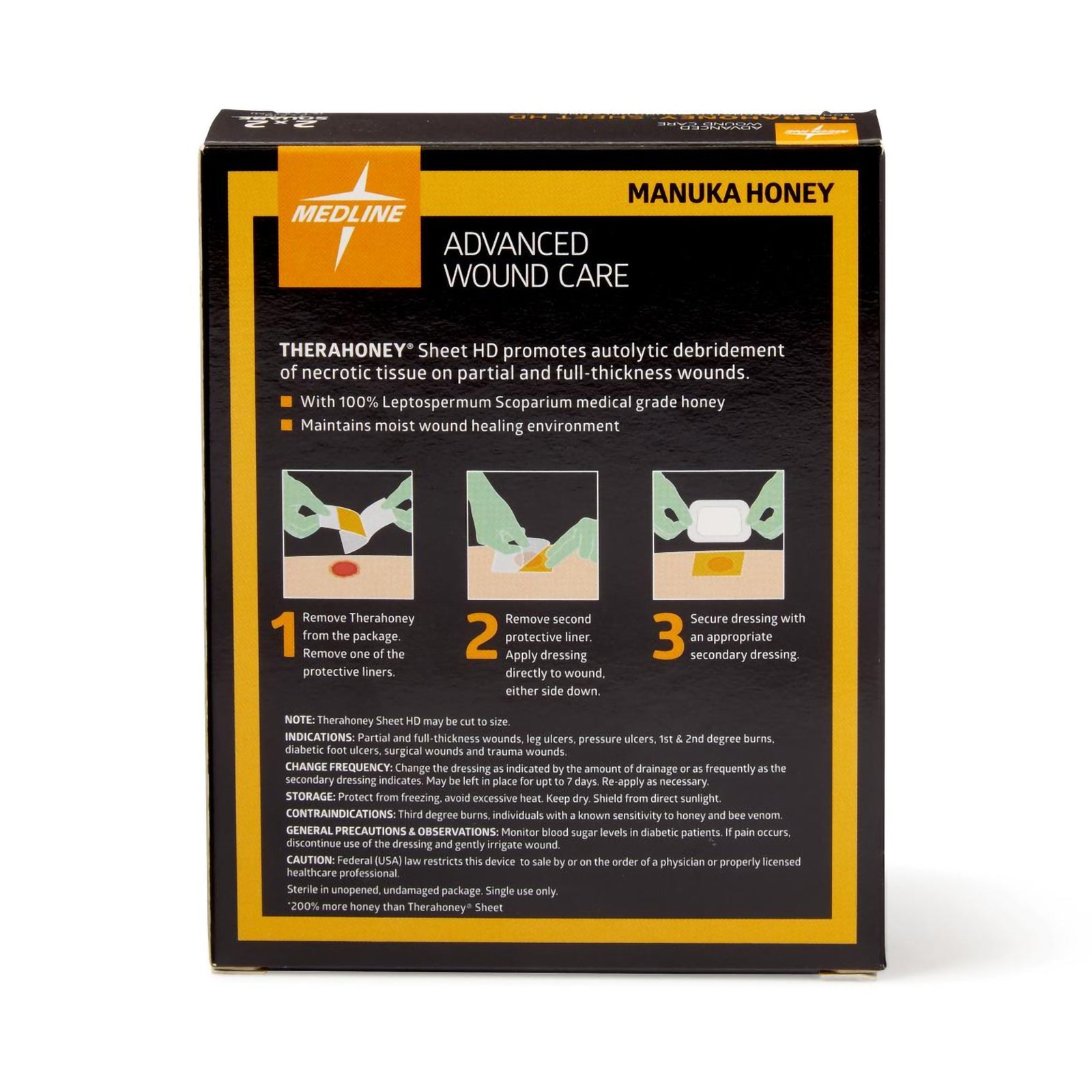 TheraHoney HD Honey Impregnated Wound Dressing 2 x 2 Inch