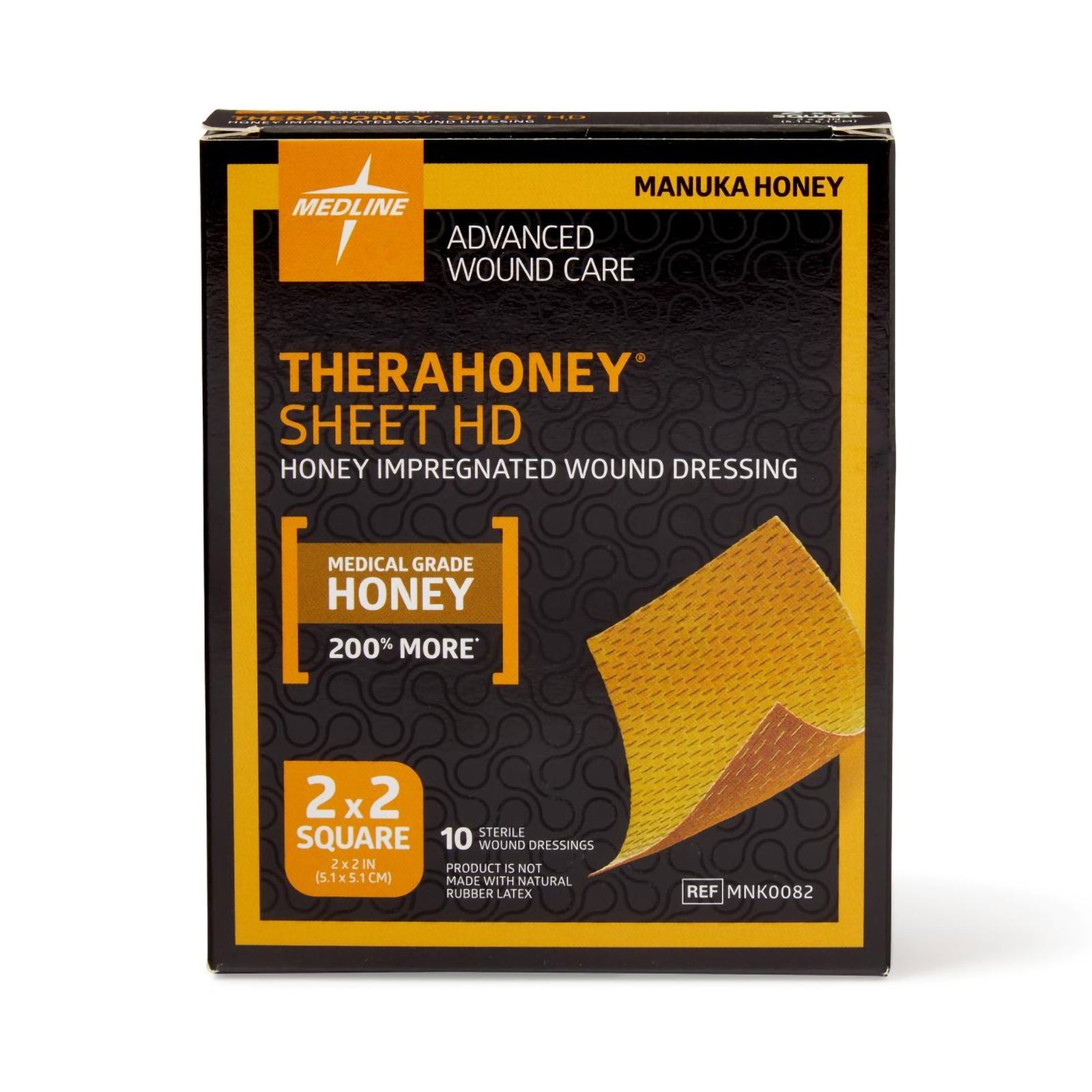 TheraHoney HD Honey Impregnated Wound Dressing 2 x 2 Inch