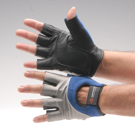 IMPACTO® Half Finger Gel Work Glove X-Large Black/Blue/Gray Hand Specific Pair