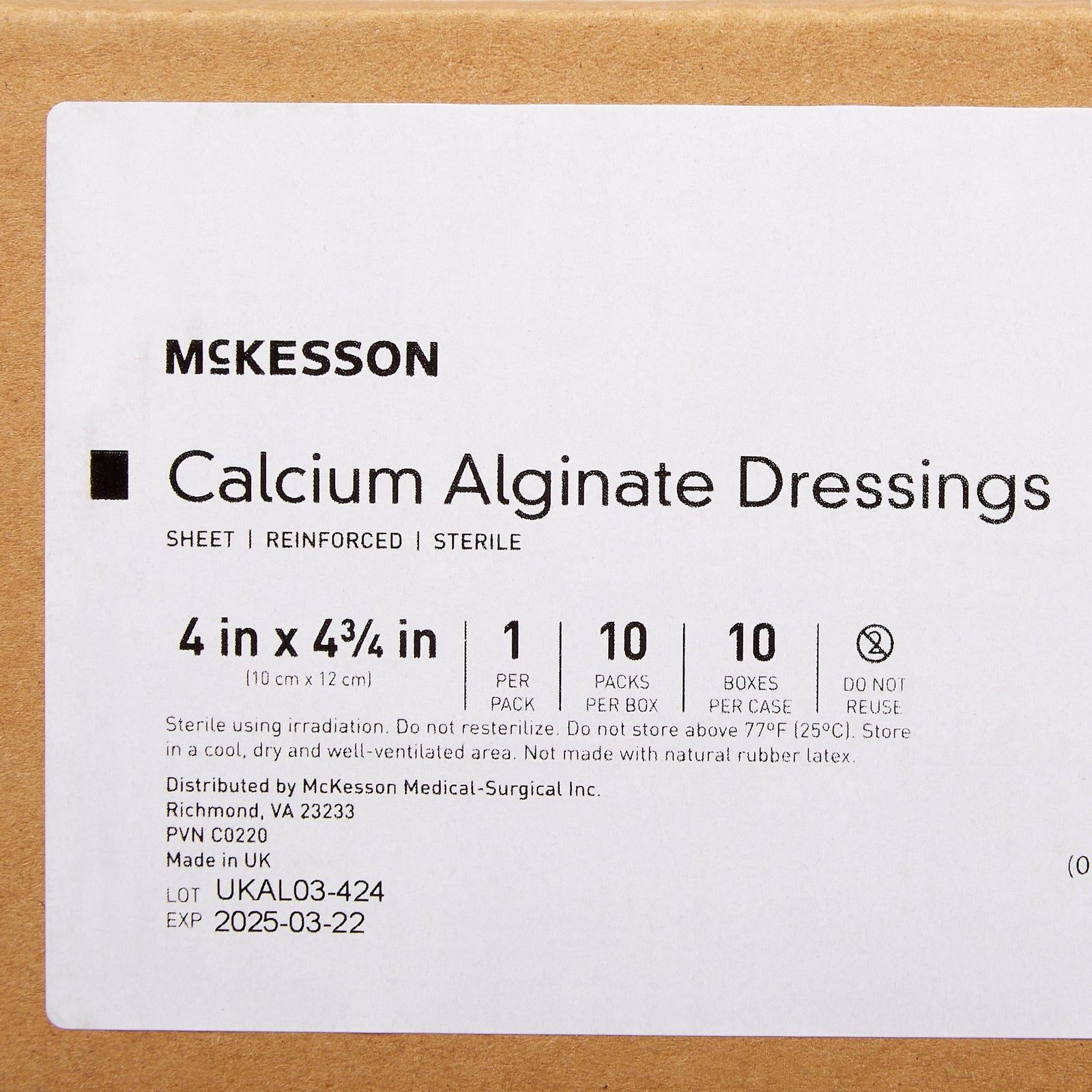 McKesson Calcium Alginate Dressing