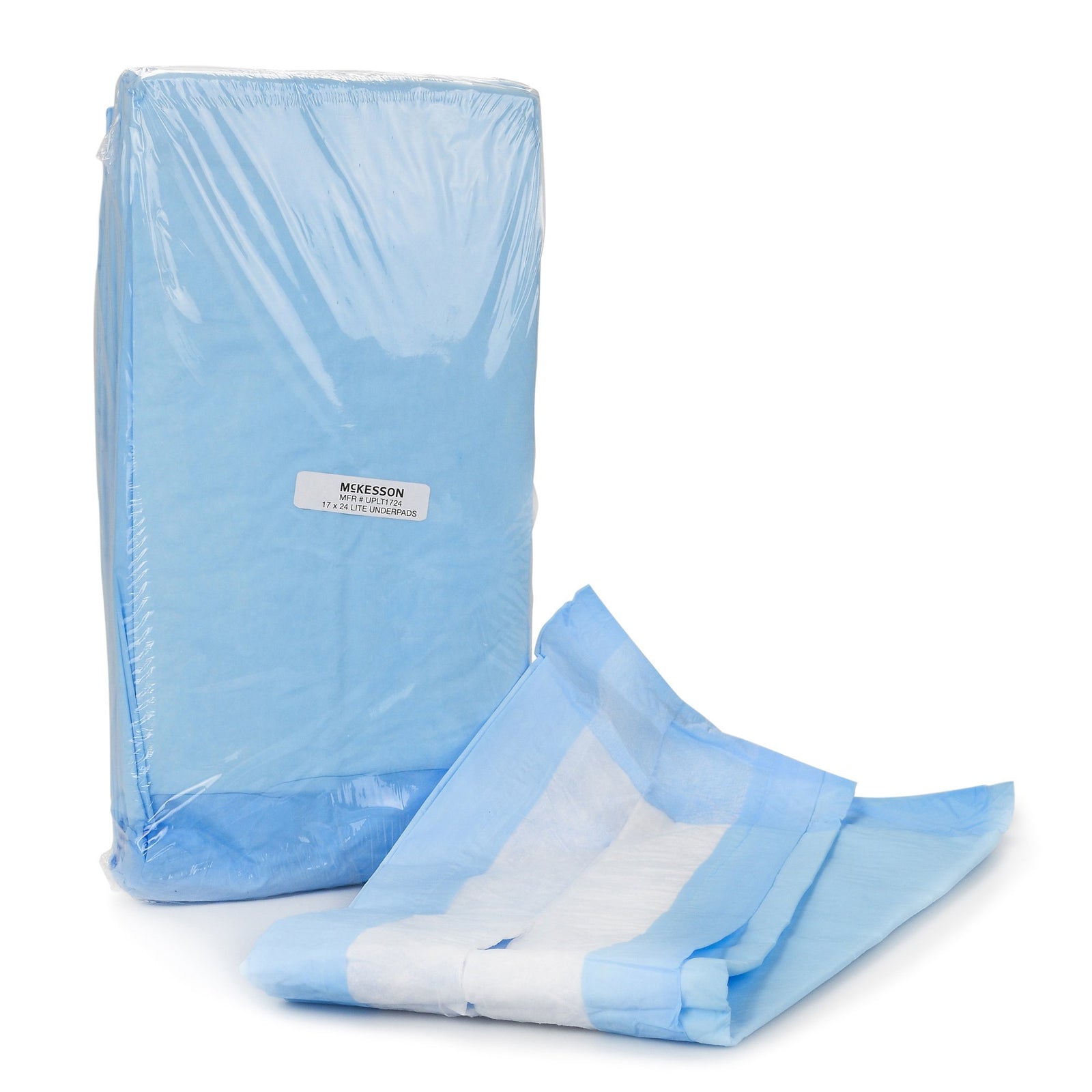 McKesson MedSurg Disposable Underpad, Light Absorbency, 17 x 24 Inch
