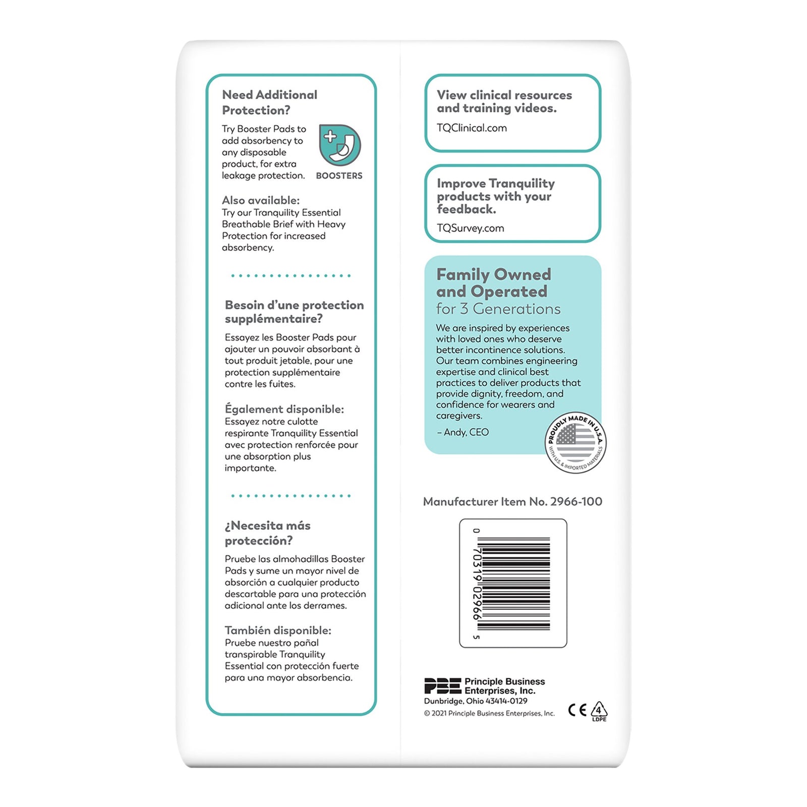 Tranquility Essential Adult Large Incontinence Briefs