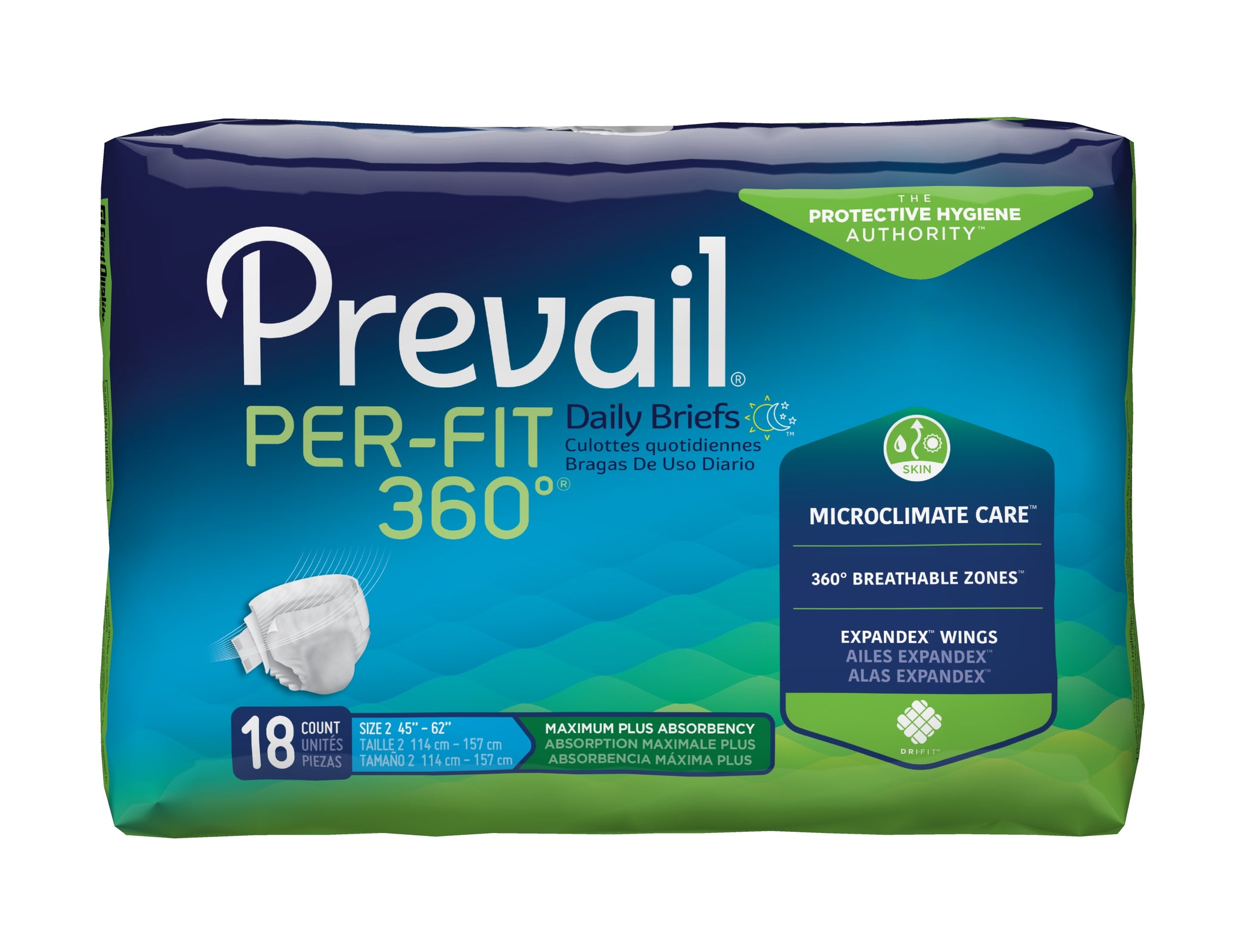Prevail Per-Fit 360° Adult Incontinence Briefs - Size 2 Large, Heavy Absorbency